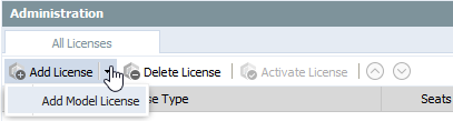 Administration license screenshot